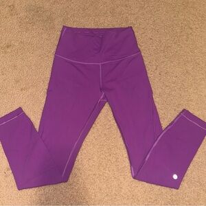 Lululemon Purple High-Waisted Wunder Train 25” Leggings